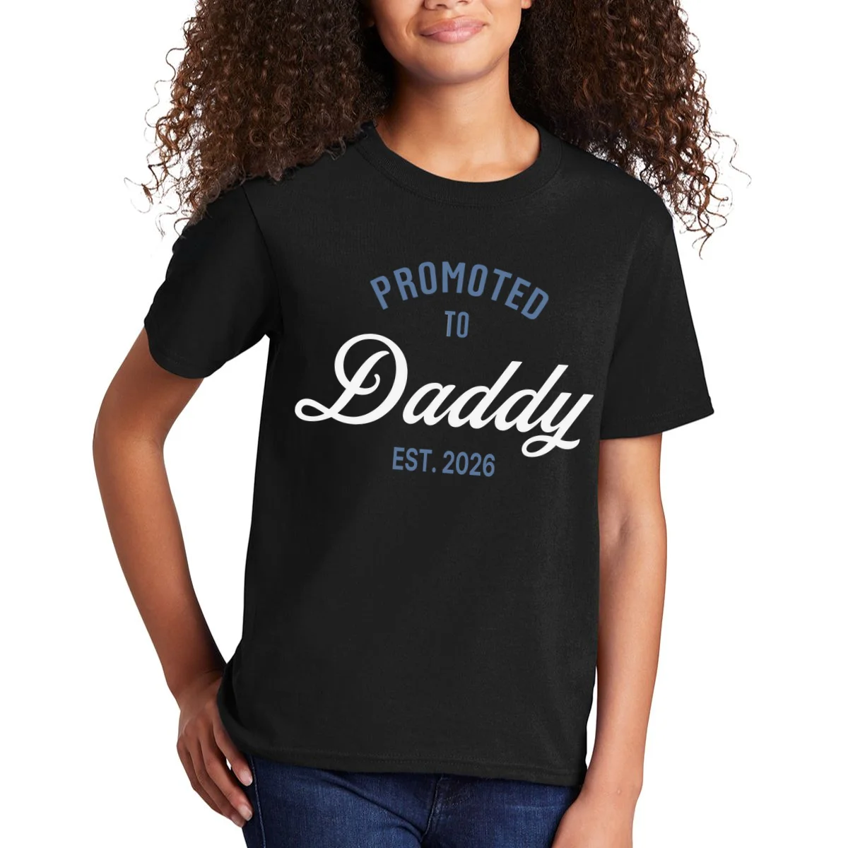 Promoted To Daddy Personalized Kids T-Shirt Gift - Front 1