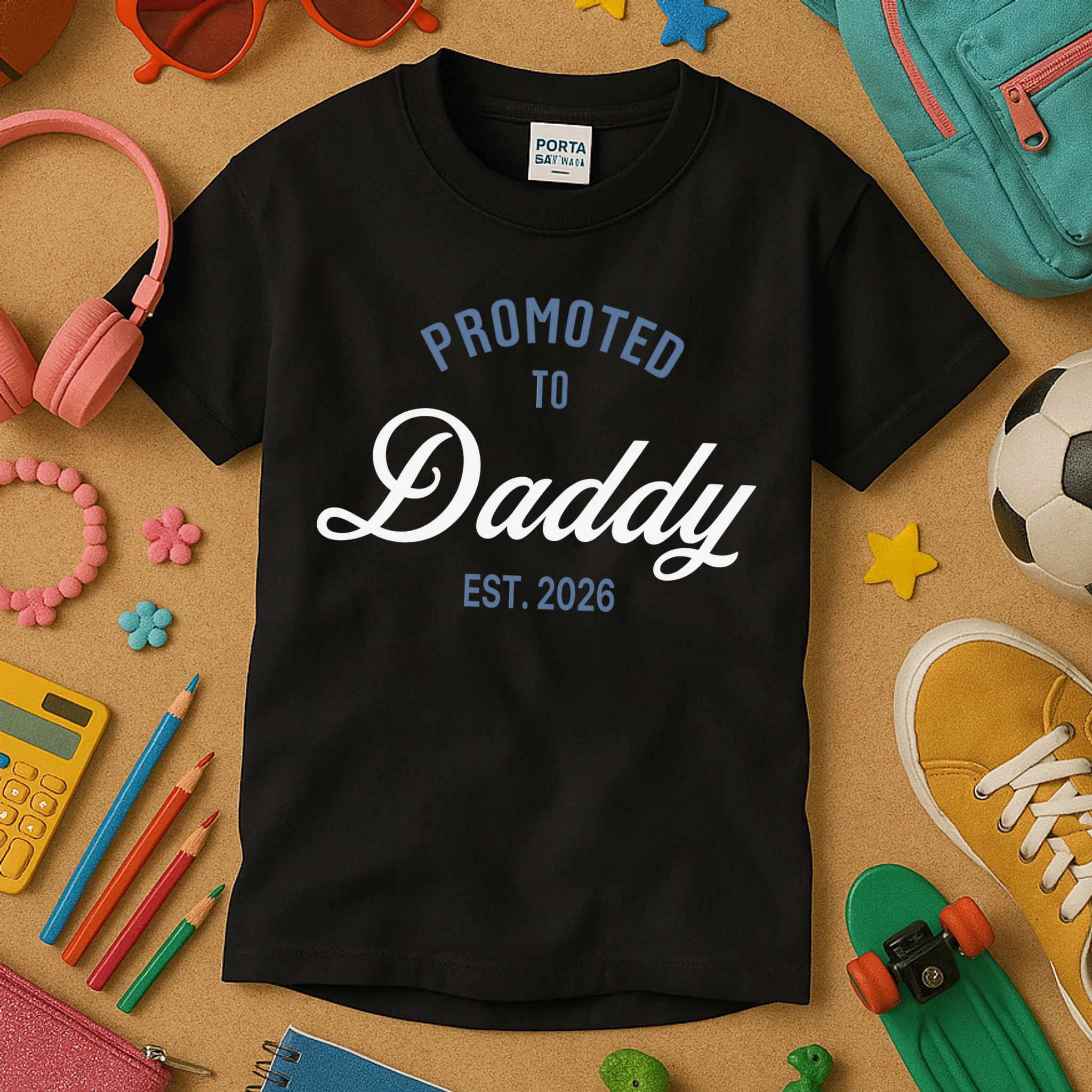 Promoted To Daddy Personalized Kids T-Shirt Gift - Front 2