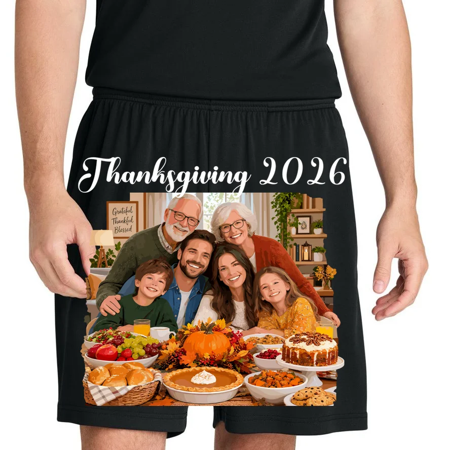 Personalized Thanksgiving Family Portrait – Custom Family Photo Fall Holiday Design Men's Shorts - Front 1