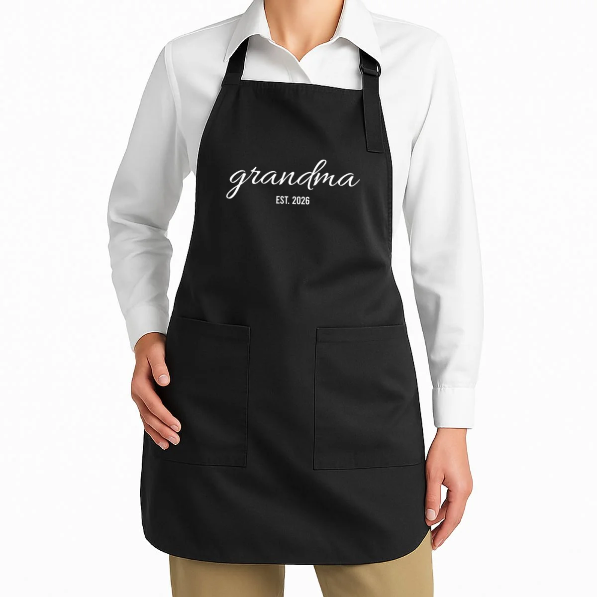 Promoted To New Grandma Customizable Apron - Front 1