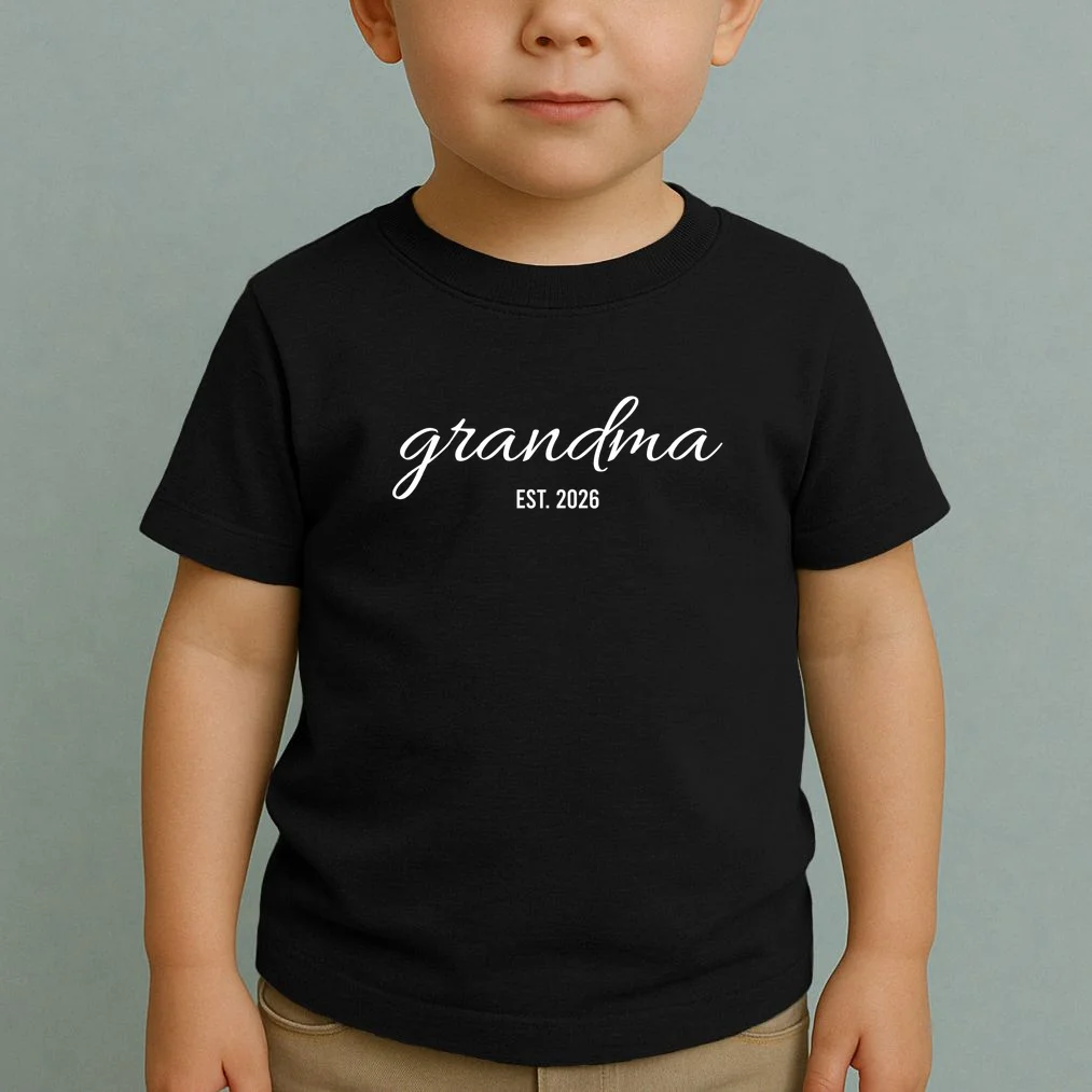 Promoted To New Grandma Customizable Toddler T-Shirt - Front 1