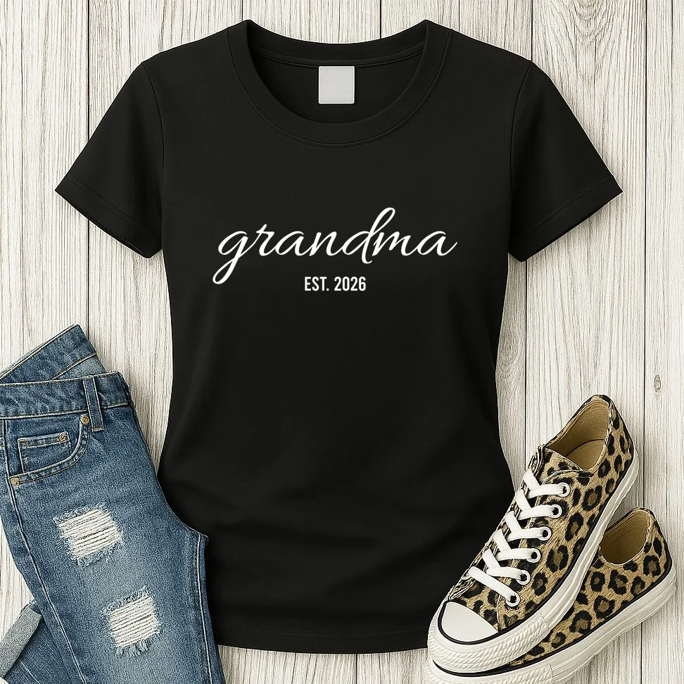 Promoted To New Grandma Customizable Women's T-Shirt - Front 2