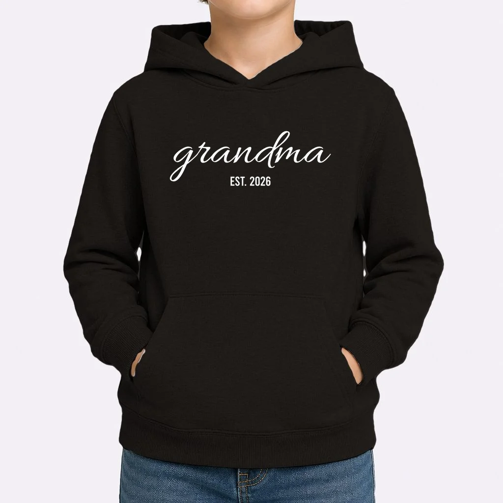 Promoted To New Grandma Customizable Kids Hoodie - Front 1