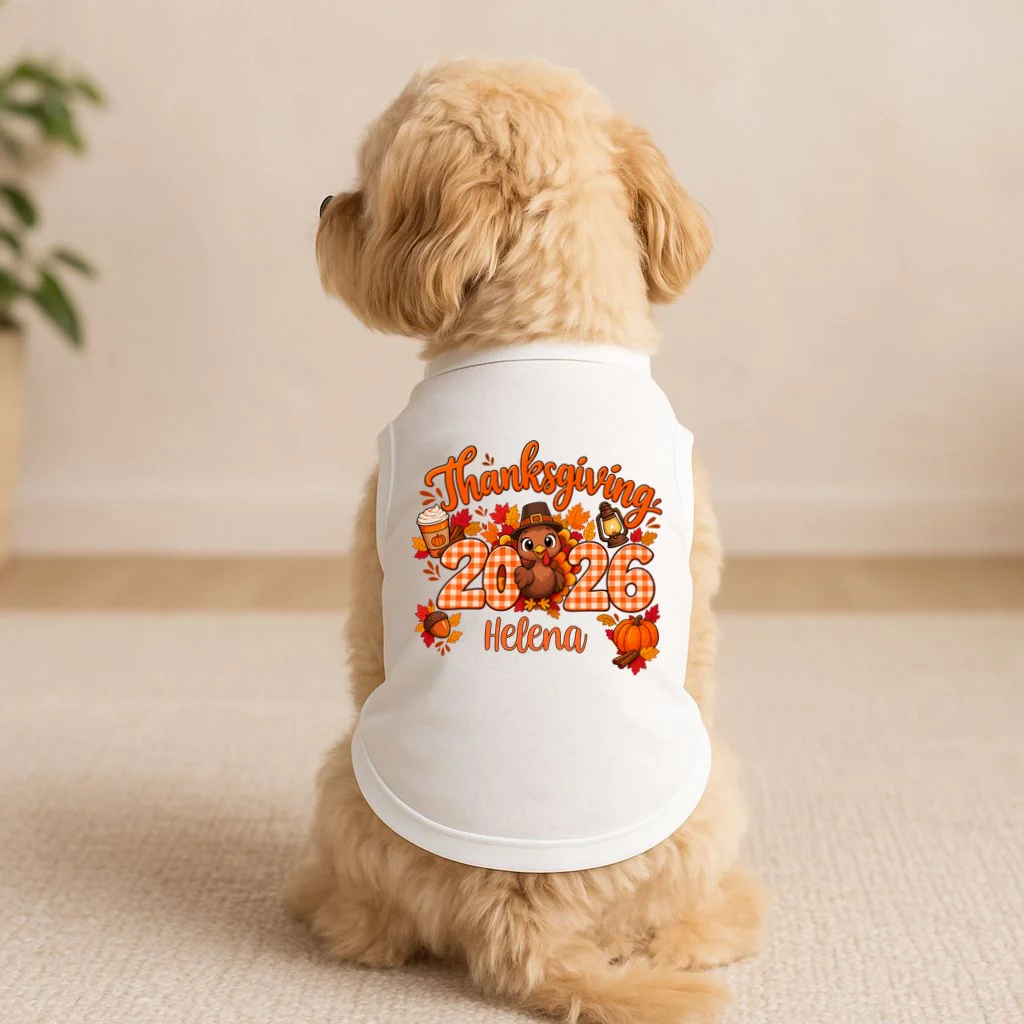 Personalized Turkey Thanksgiving Doggie Tank - Front 1