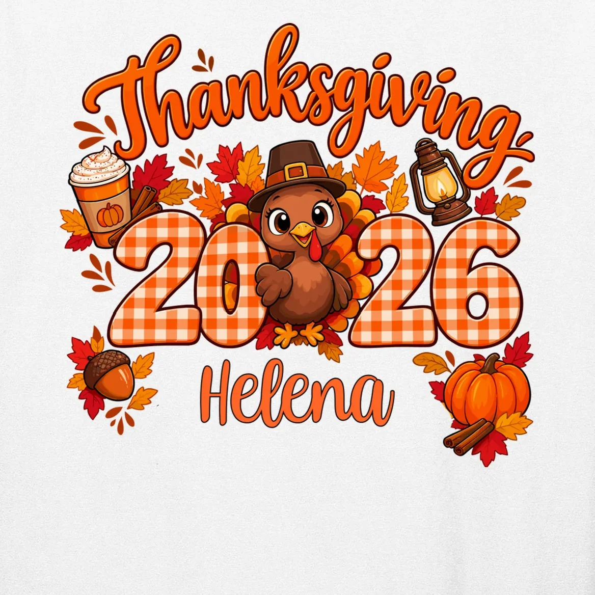 Personalized Turkey Thanksgiving Men's Long Sleeve Shirt - Front - Close-up