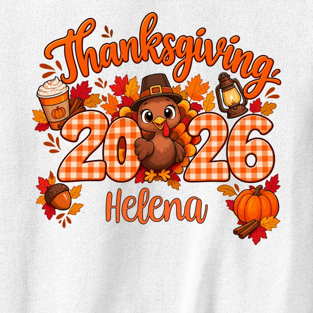 Personalized Turkey Thanksgiving Men's Sweatshirt - Front - Close-up