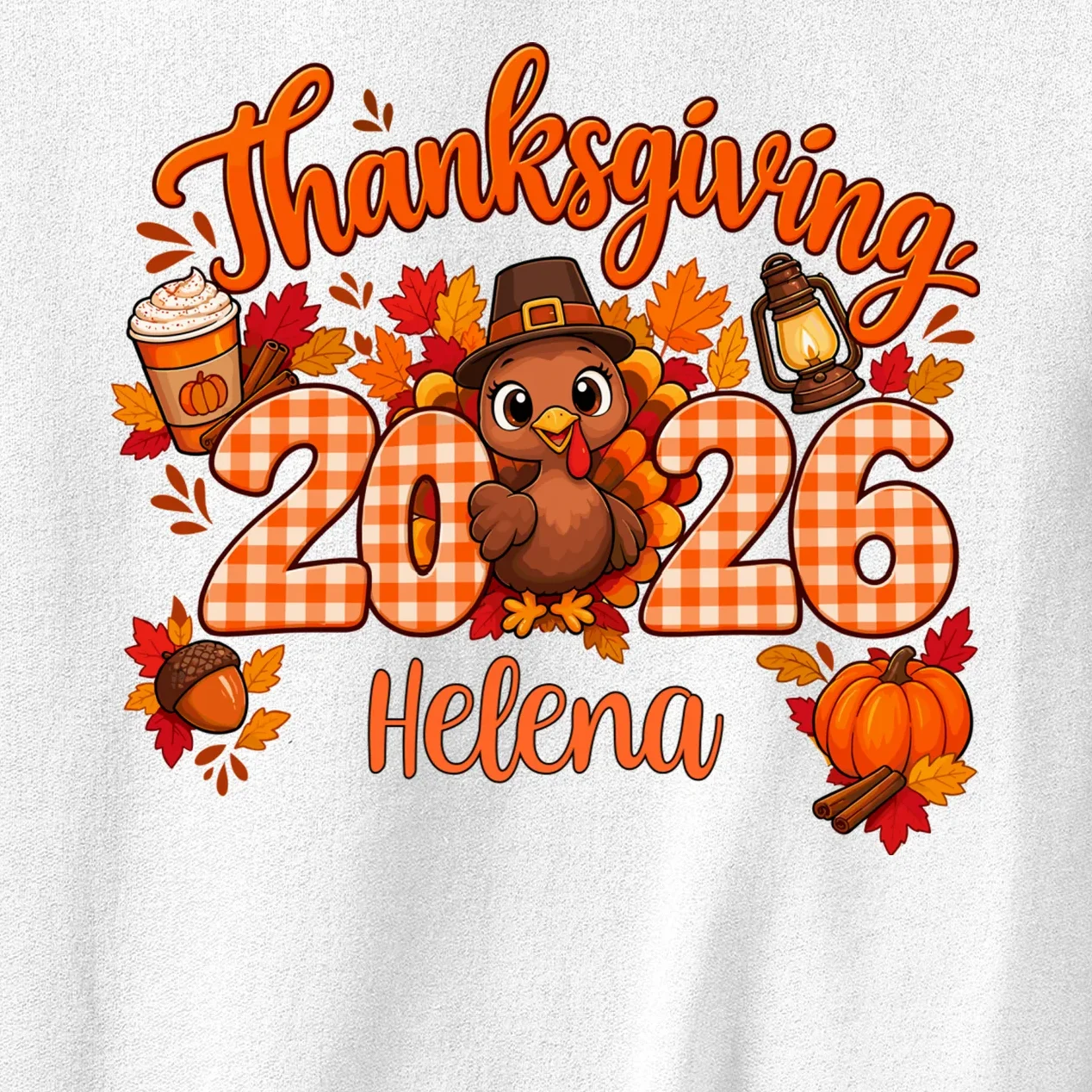 Personalized Turkey Thanksgiving Men's Sweatshirt - Front - Close-up