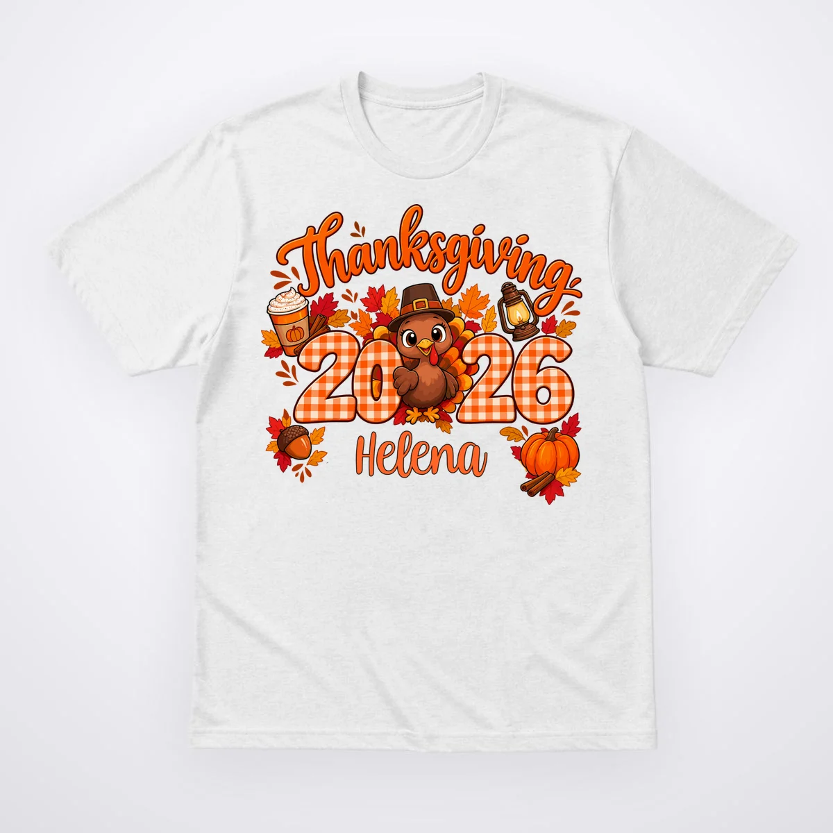 Personalized Turkey Thanksgiving Men's T-Shirt - Front