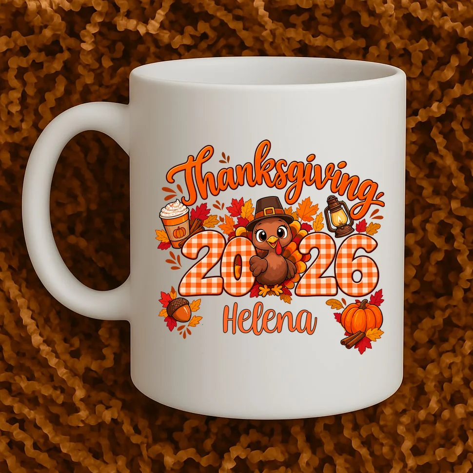 Personalized Turkey Thanksgiving Mug - Front 1