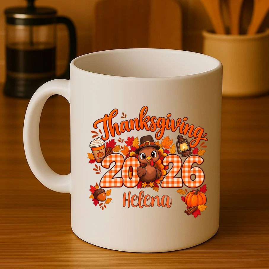 Personalized Turkey Thanksgiving Mug - Front 3