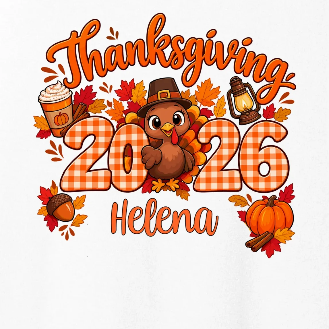 Personalized Turkey Thanksgiving Women's Tank Top - Front - Close-up