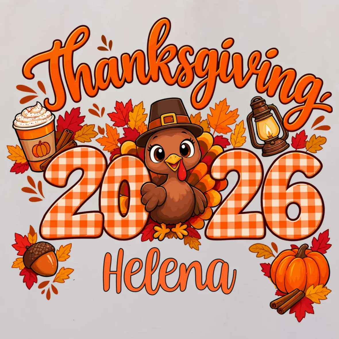 Personalized Turkey Thanksgiving Tote Bag - Front - Close-up