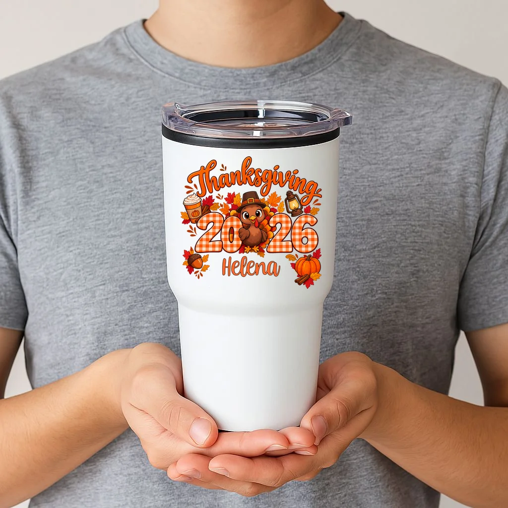Personalized Turkey Thanksgiving 20oz Tumbler - Front 1