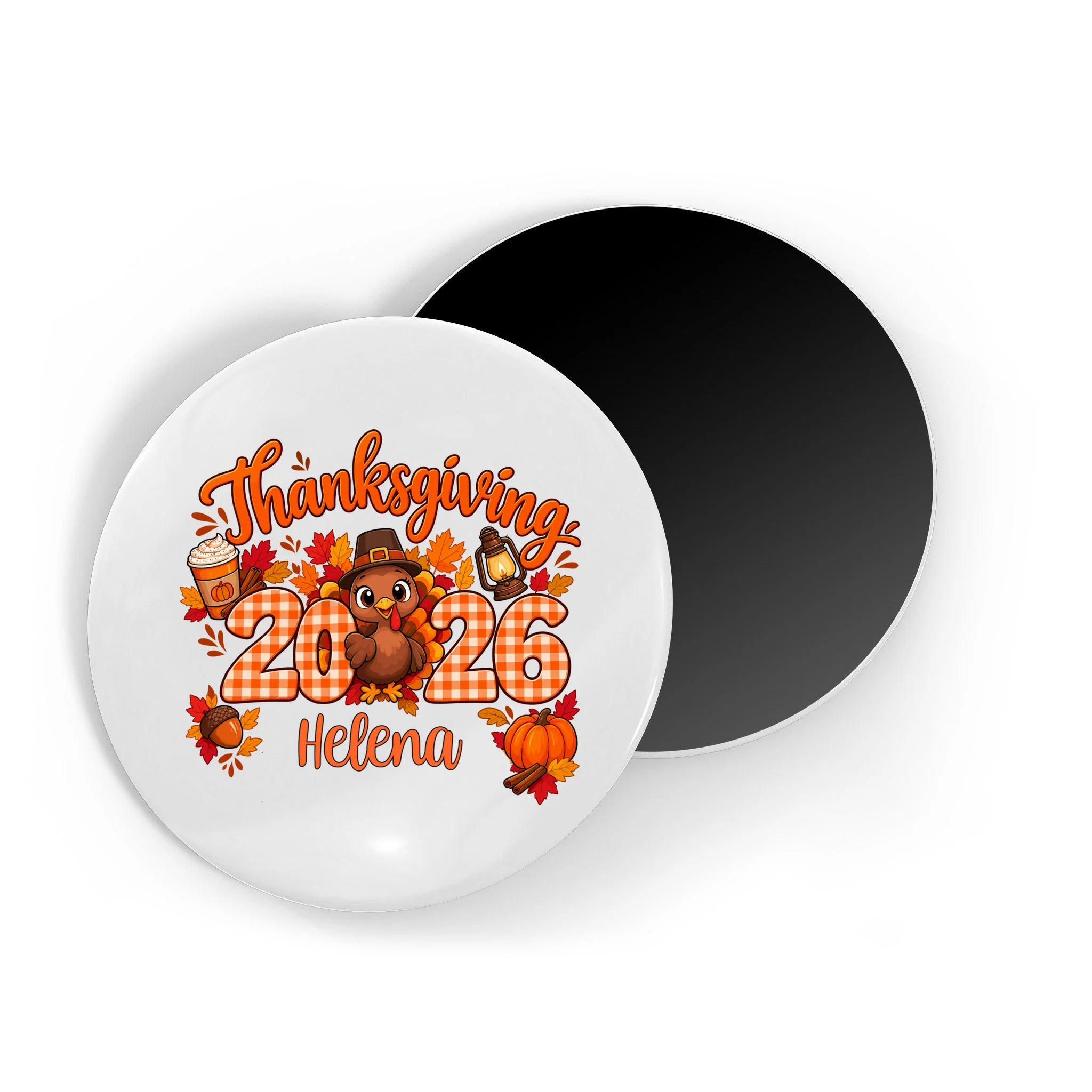 Personalized Turkey Thanksgiving Magnet - Front