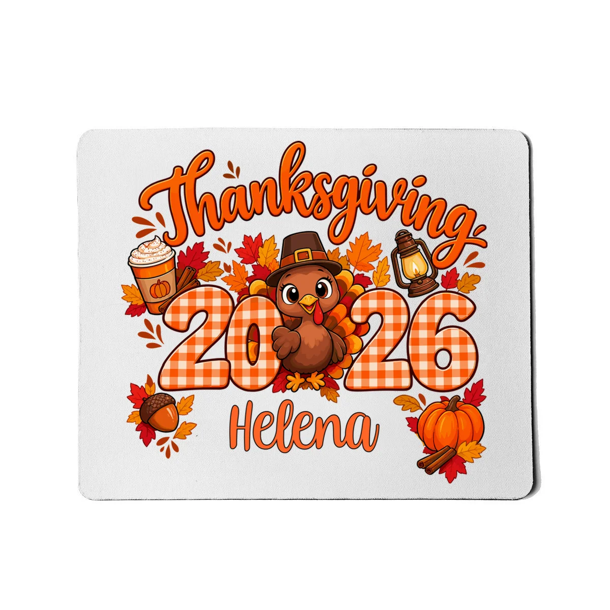 Personalized Turkey Thanksgiving Mouse Pad - Front