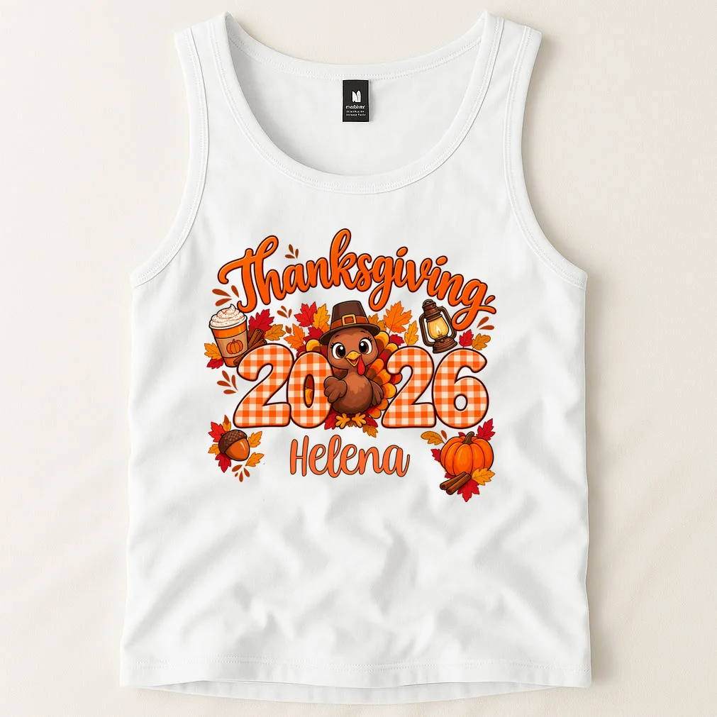 Personalized Turkey Thanksgiving Men's Tank Top - Front 1