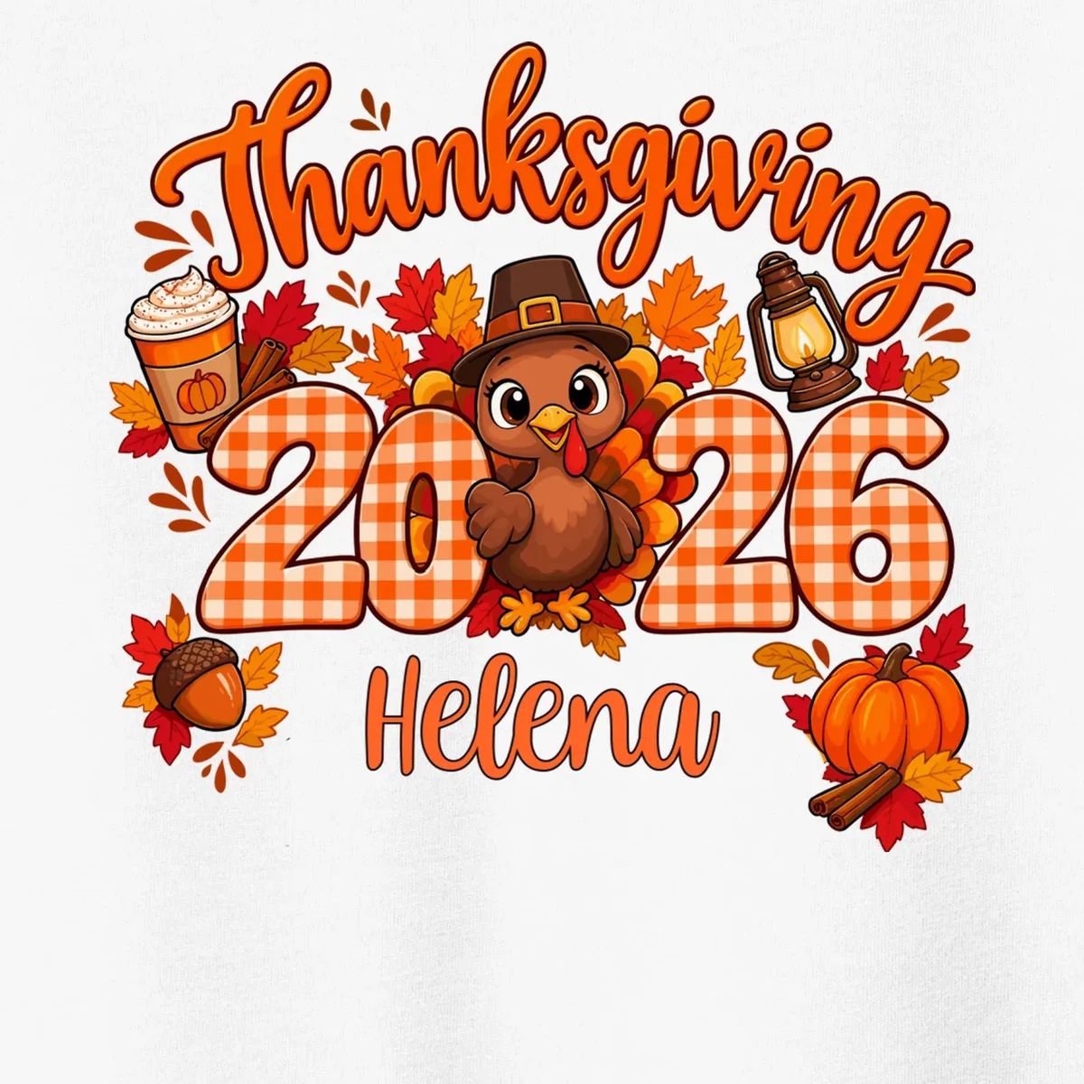 Personalized Turkey Thanksgiving Toddler T-Shirt - Front - Close-up
