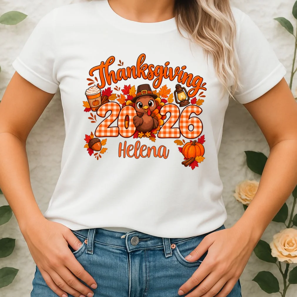 Personalized Turkey Thanksgiving Women's T-Shirt - Front 1