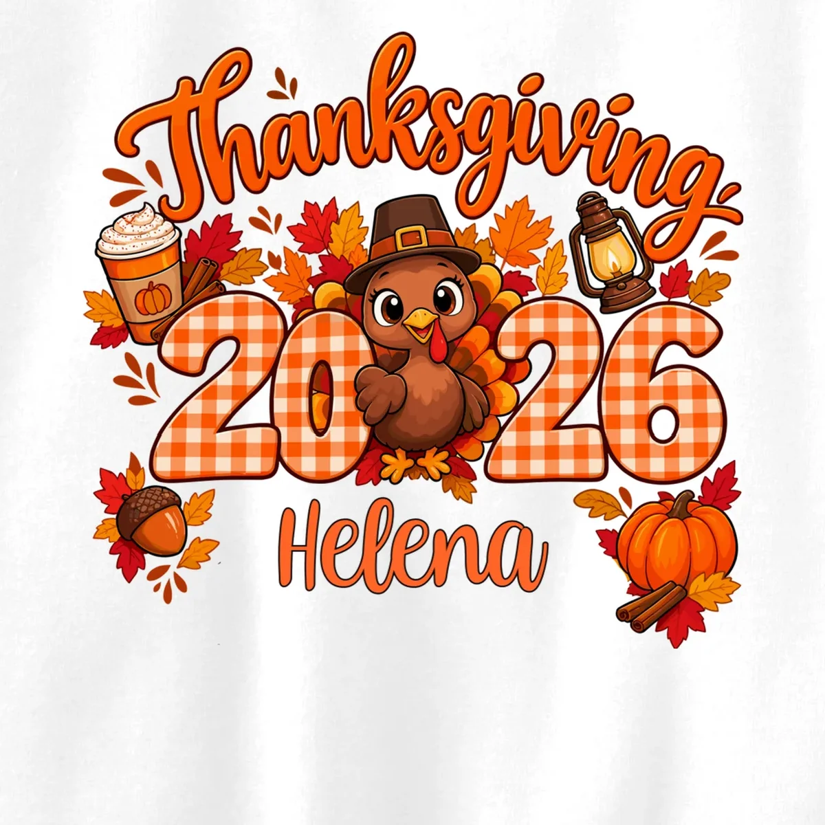 Personalized Turkey Thanksgiving Kids Sweatshirt - Front - Close-up