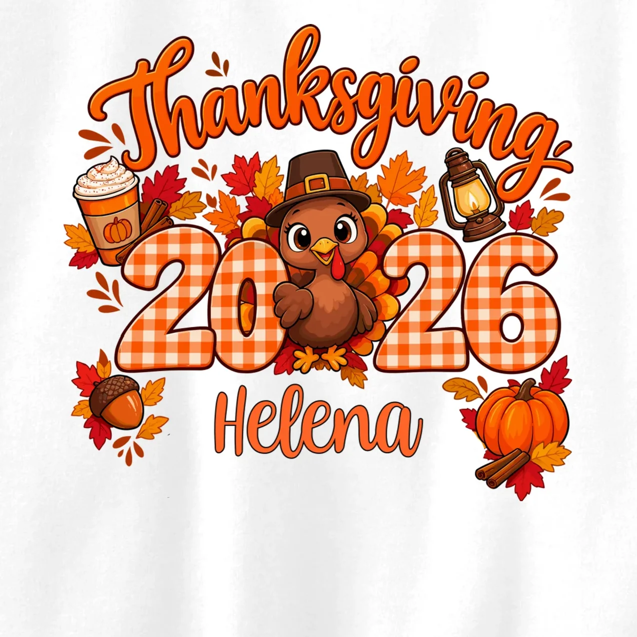 Personalized Turkey Thanksgiving Kids Sweatshirt - Front - Close-up