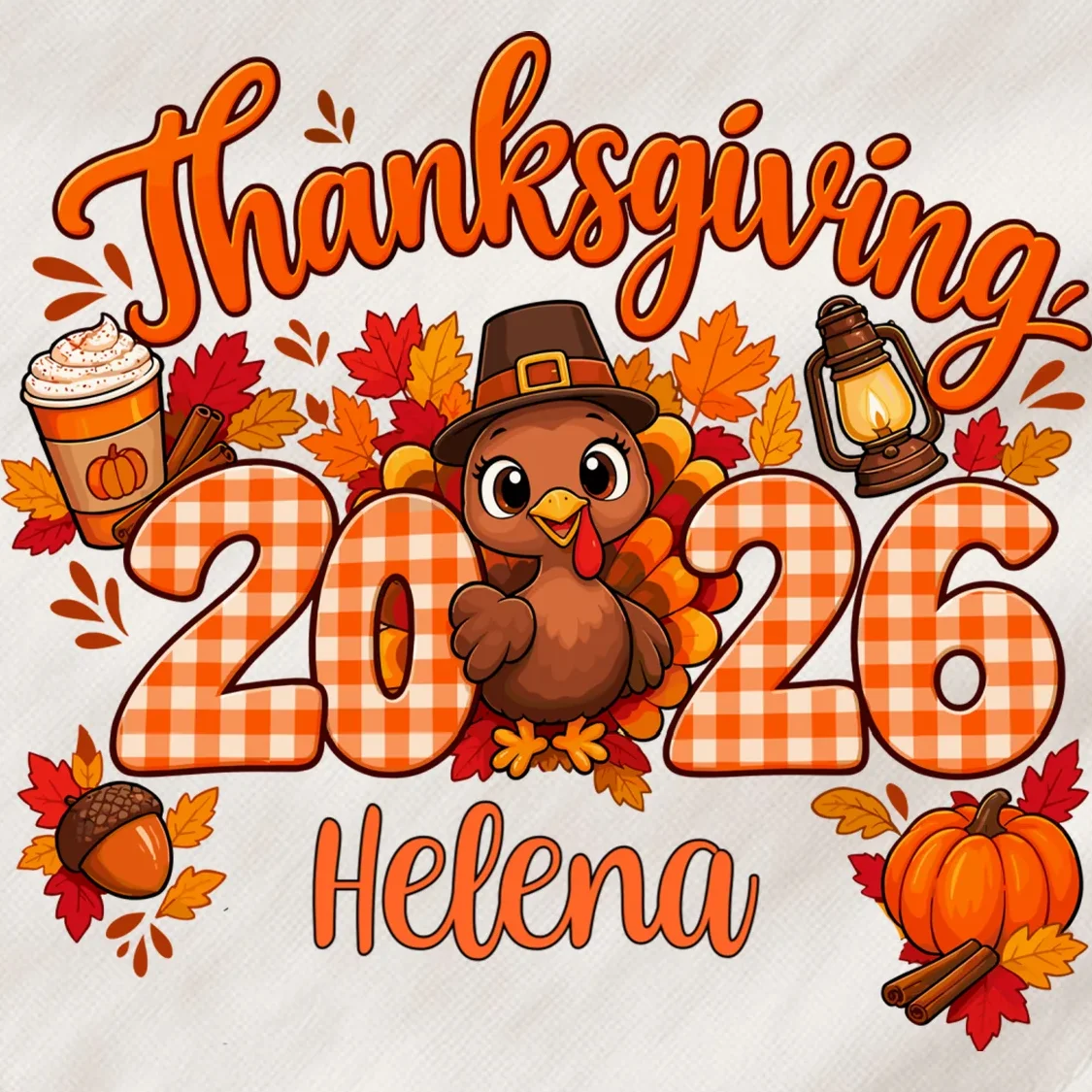 Personalized Turkey Thanksgiving - Custom Turkey Day Dog Bandana - Front - Close-up
