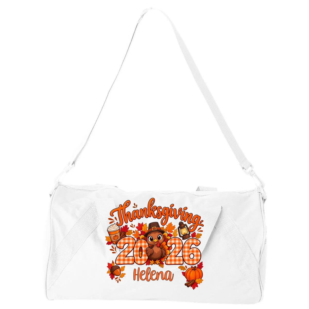 Personalized Turkey Thanksgiving - Custom Turkey Day Duffel Bag - Front