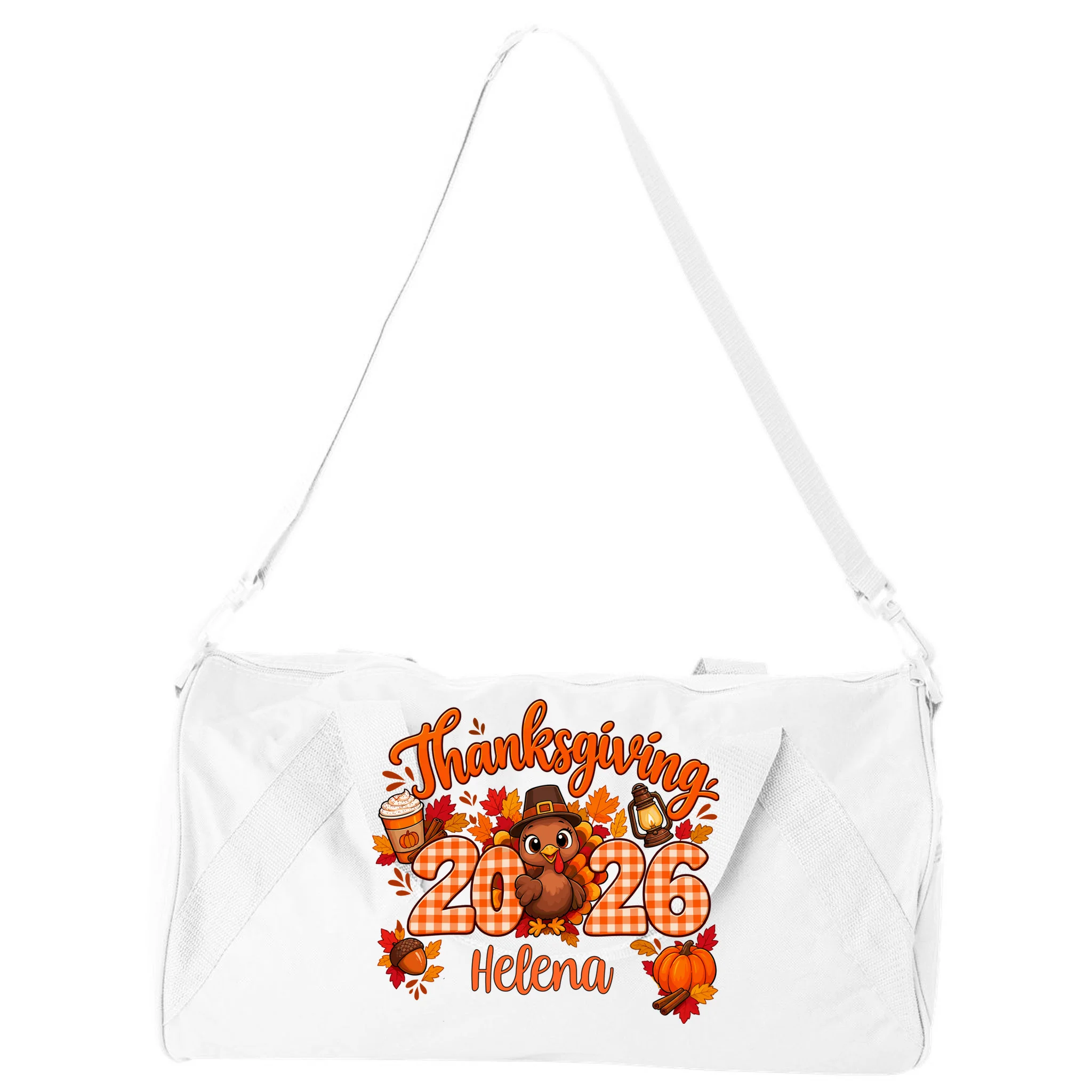 Personalized Turkey Thanksgiving - Custom Turkey Day Duffel Bag - Front