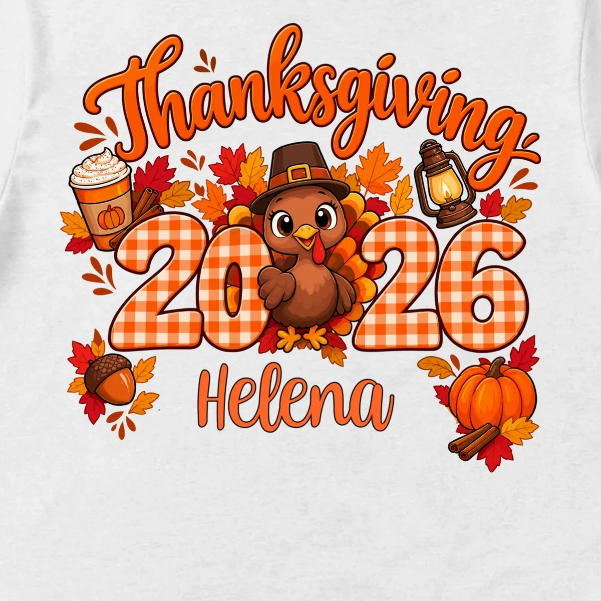 Personalized Turkey Thanksgiving - Custom Turkey Day Men's T-Shirt - Front - Close-up