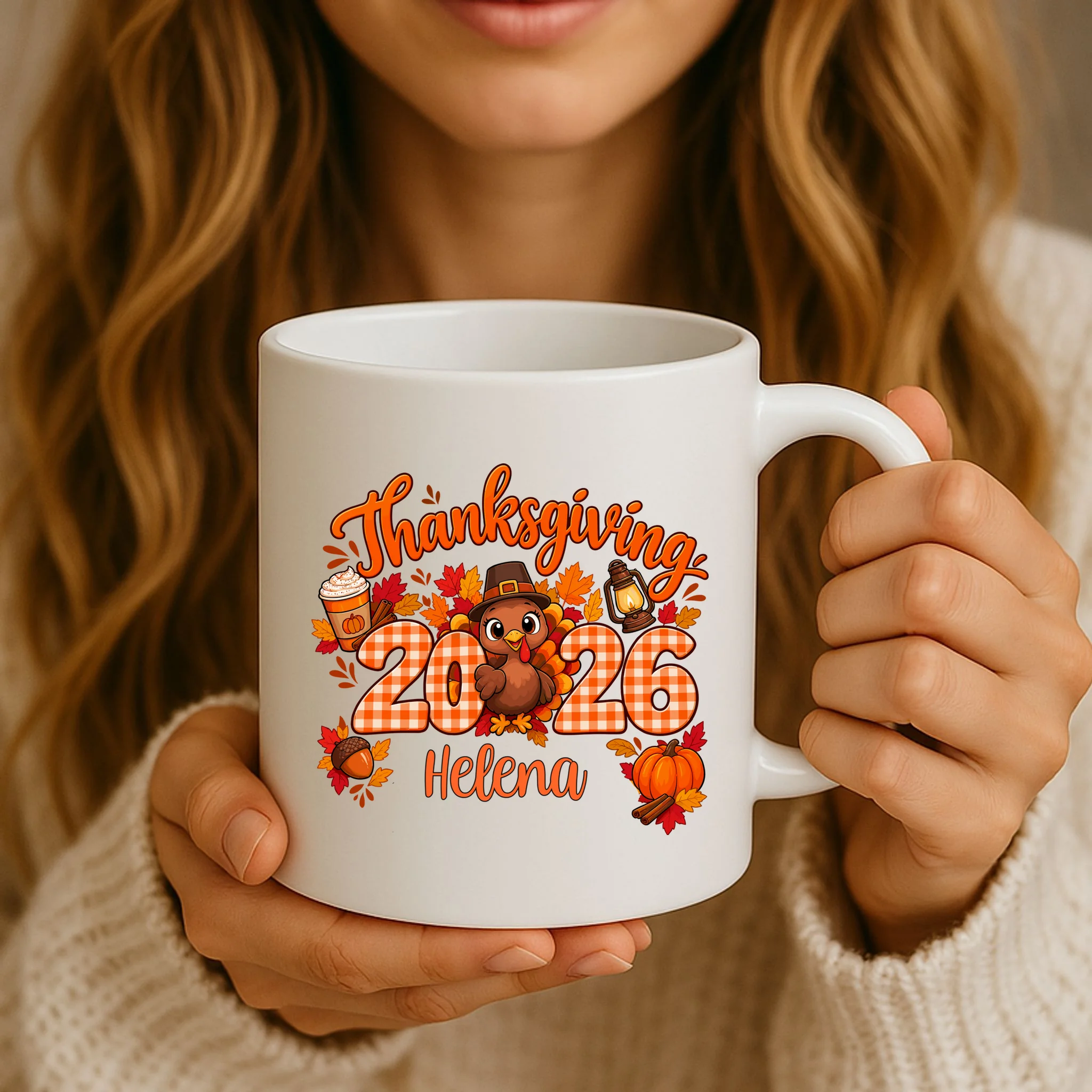 Personalized Turkey Thanksgiving - Custom Turkey Day Mug - Front 2
