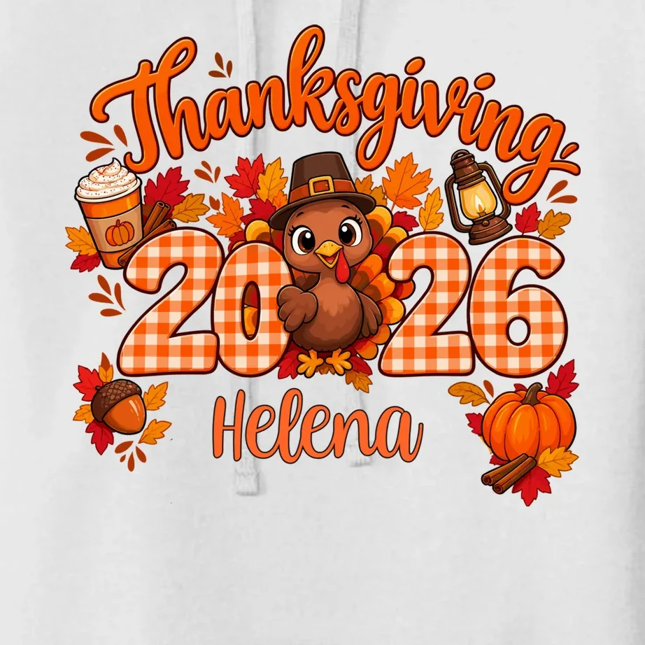 Personalized Turkey Thanksgiving - Custom Turkey Day Women's Pullover Hoodie - Front - Close-up