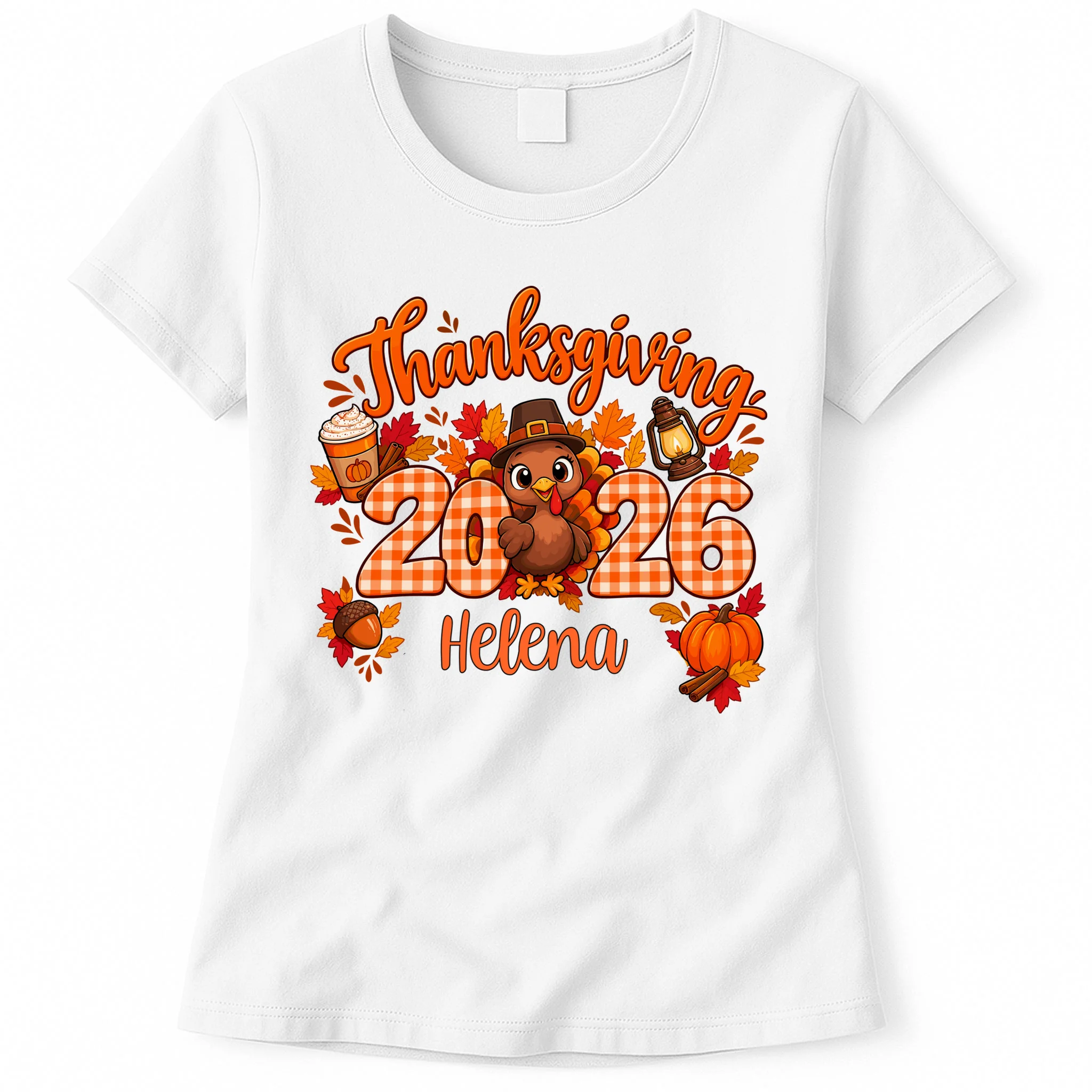 Personalized Turkey Thanksgiving - Custom Turkey Day Women's T-Shirt - Front