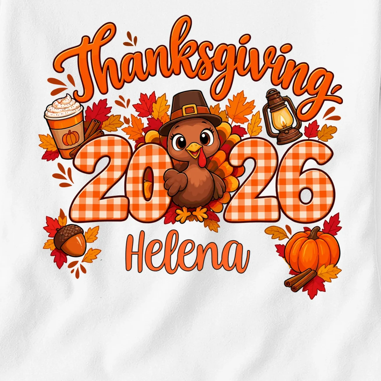 Personalized Turkey Thanksgiving - Custom Turkey Day Women's T-Shirt - Front - Close-up
