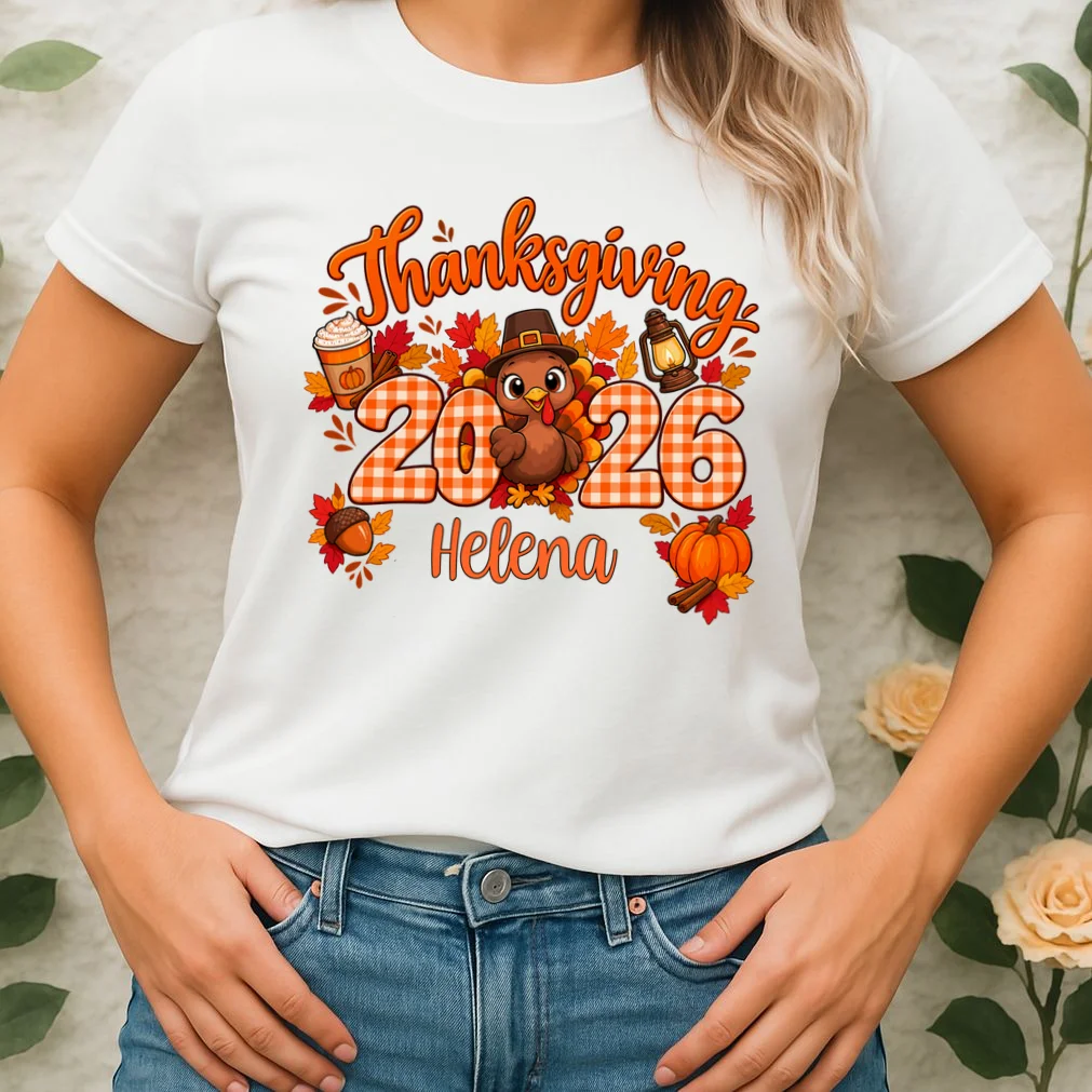 Personalized Turkey Thanksgiving  - Custom Turkey Day Women's T-Shirt - Front 1