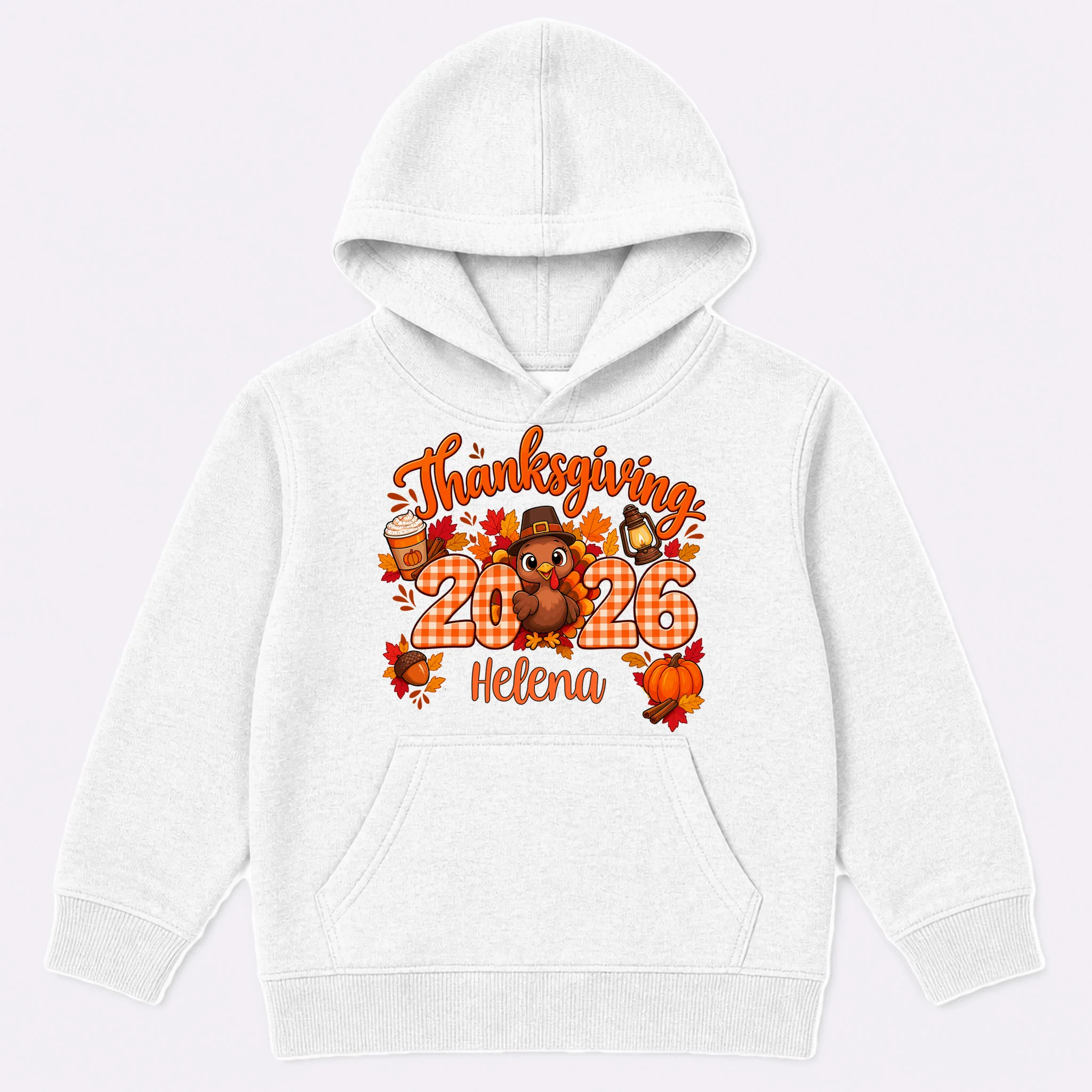 Personalized Turkey Thanksgiving - Custom Turkey Day Kids Hoodie - Front