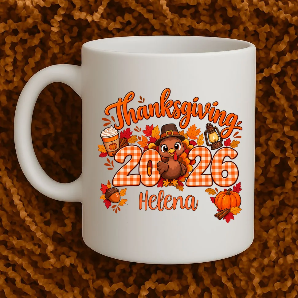 Personalized Turkey Thanksgiving Shirt - Custom Turkey Day Mug - Front 1