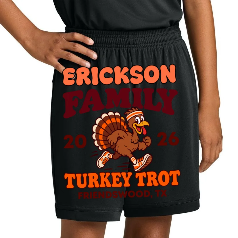 Personalized Turkey Trot Family Name Kids Shorts - Front 1