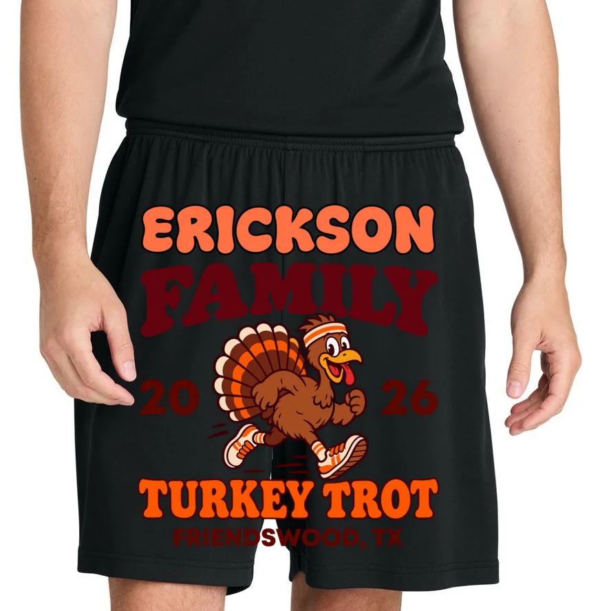 Personalized Turkey Trot Family Name Men's Shorts - Front 1