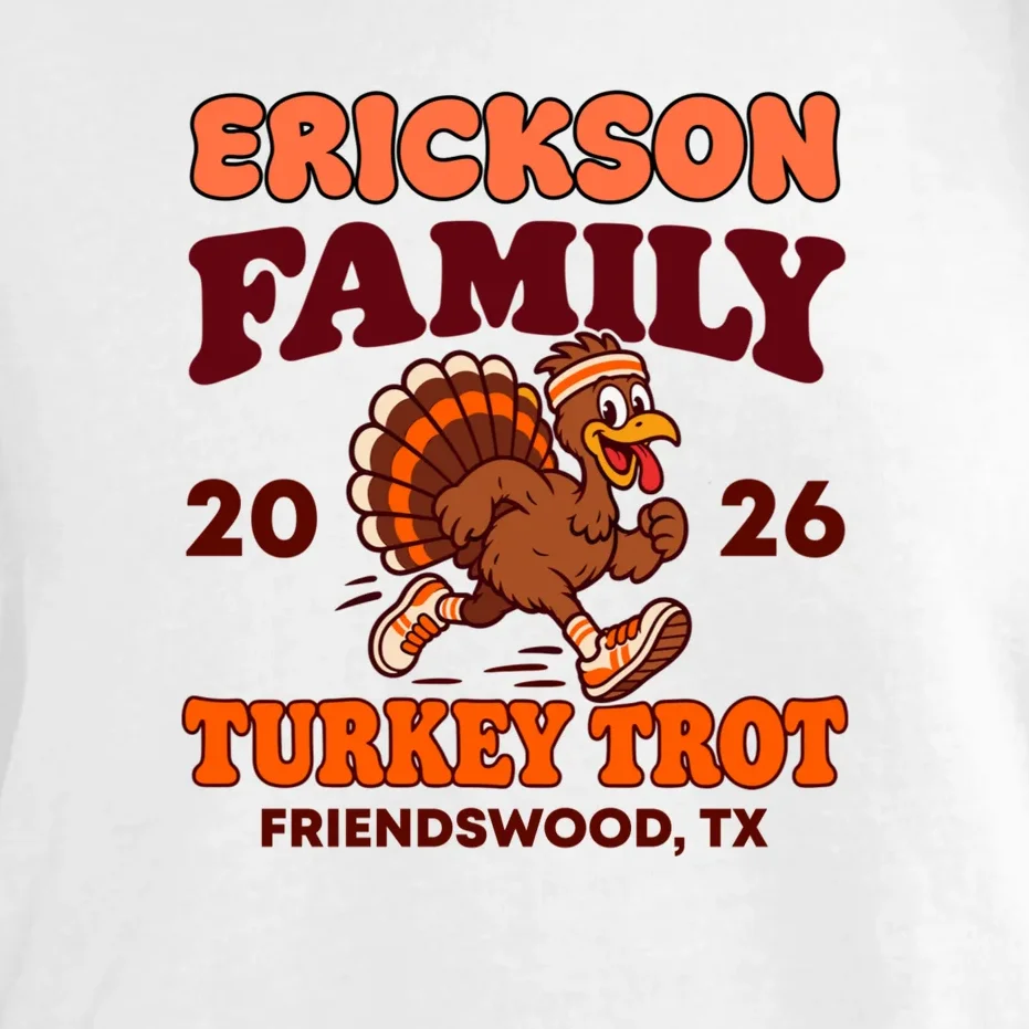 Personalized Turkey Trot Family Name Comfort Colors Unisex T-Shirt - Front - Close-up