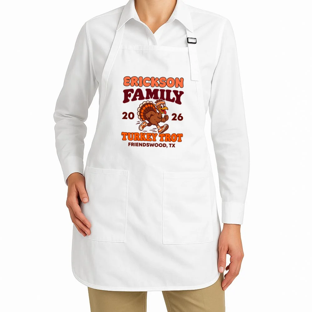 Personalized Turkey Trot Family Name Apron - Front 1