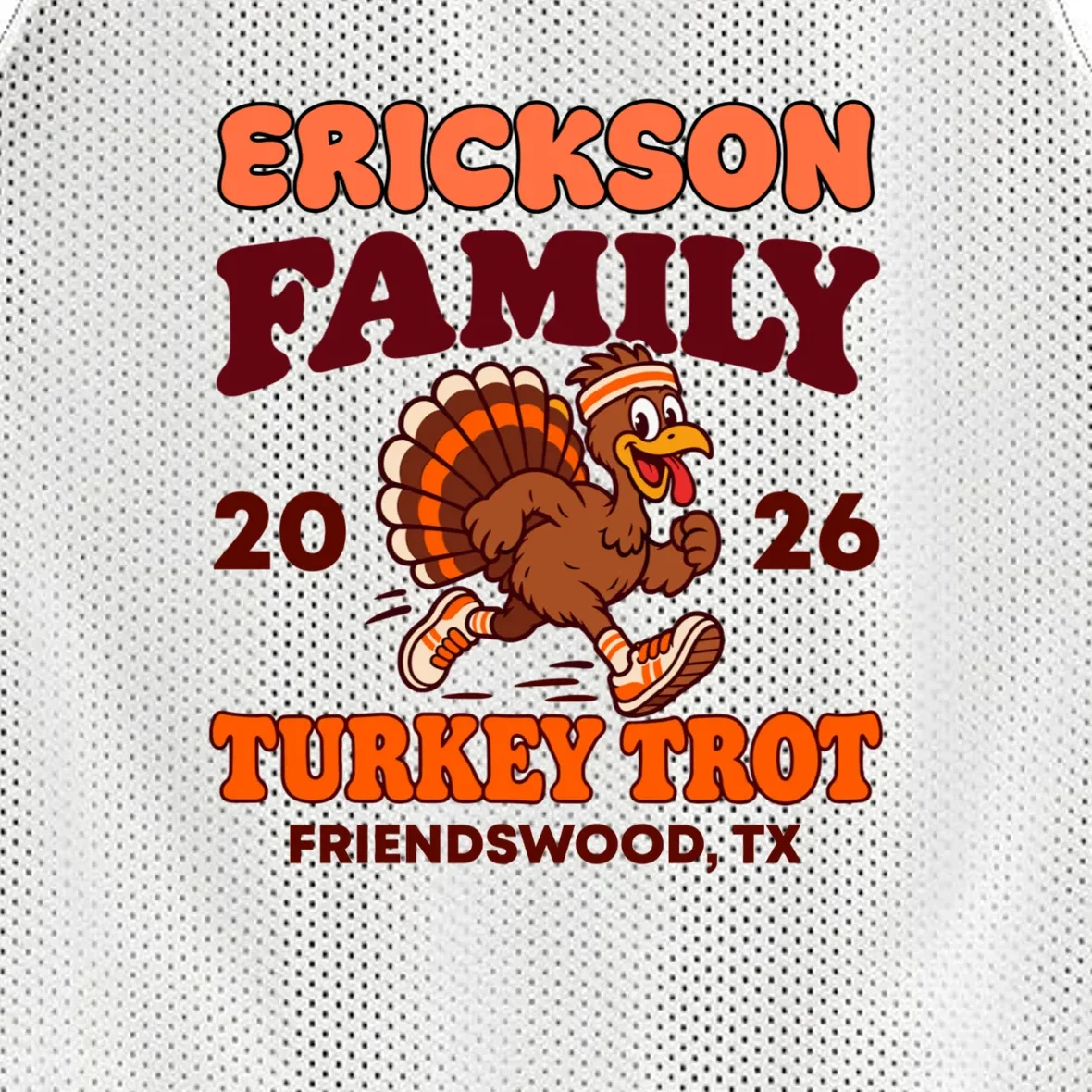 Personalized Turkey Trot Family Name Men's Basketball Jersey - Front - Close-up