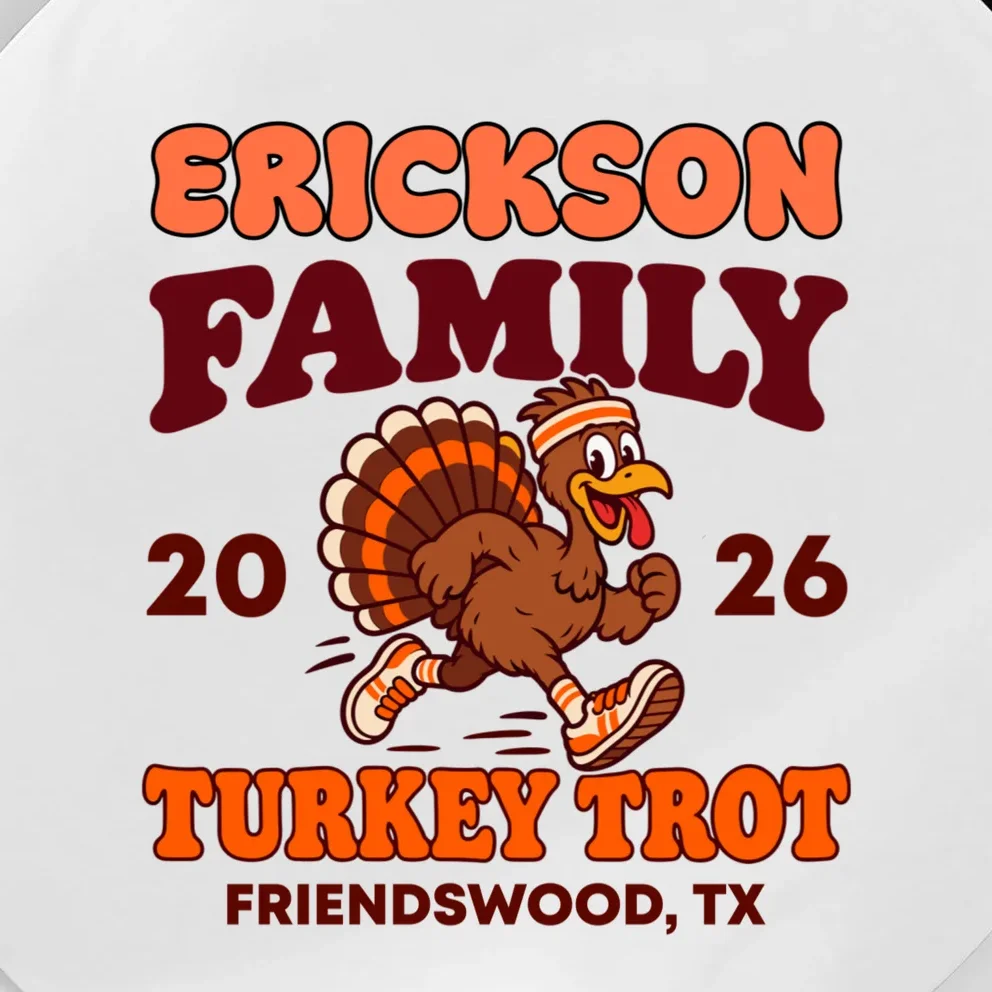 Personalized Turkey Trot Family Name Magnet - Front - Close-up