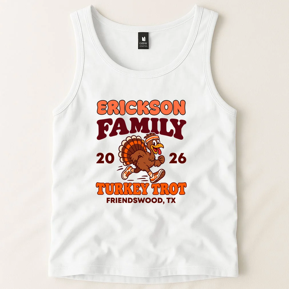 Personalized Turkey Trot Family Name Men's Tank Top - Front 1