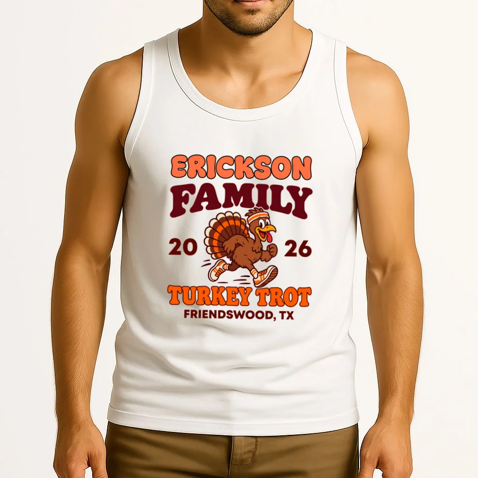 Personalized Turkey Trot Family Name Men's Tank Top - Front 2