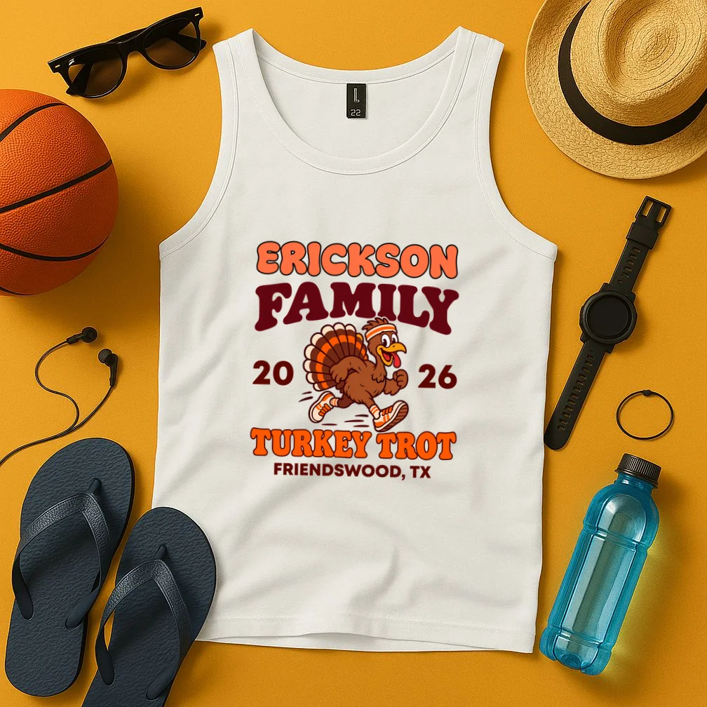 Personalized Turkey Trot Family Name Men's Tank Top - Front 3