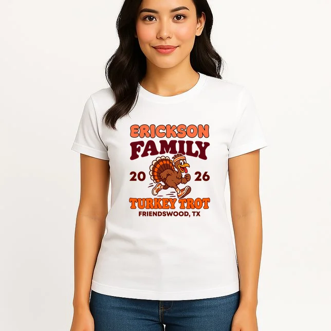 Personalized Turkey Trot Family Name Women's T-Shirt - Front 3