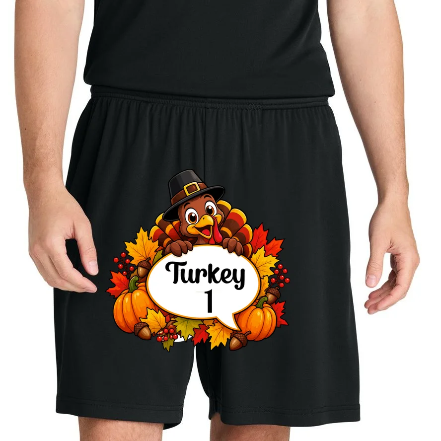 Personalized Thanksgiving Turkey Shirt – Custom Name Fall Design Men's Shorts - Front 1