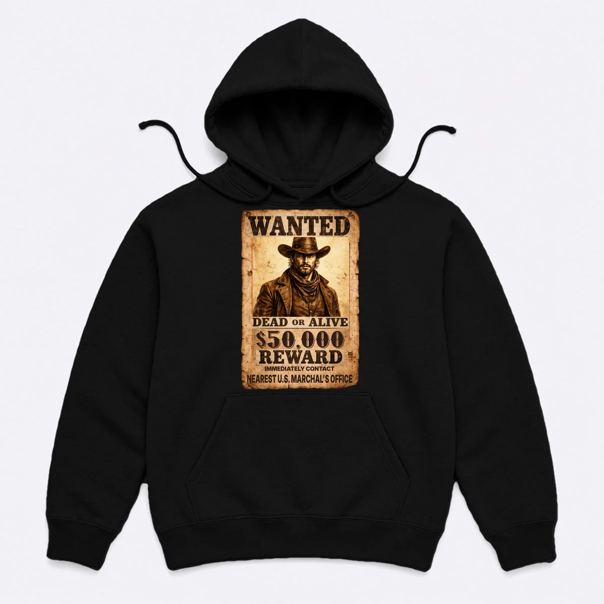 Personalized Wanted Poster Custom Text Hoodie - Front