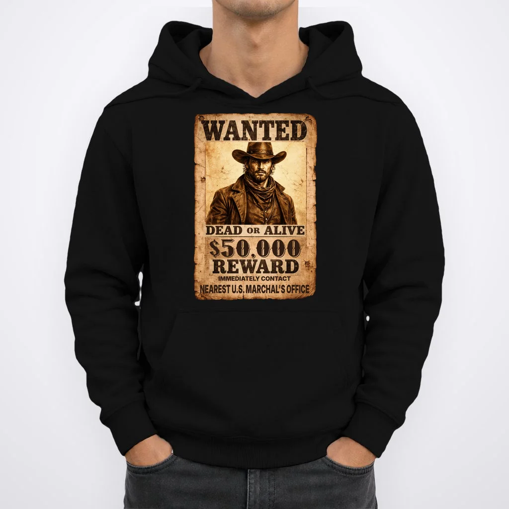 Personalized Wanted Poster Custom Text Hoodie - Front 1