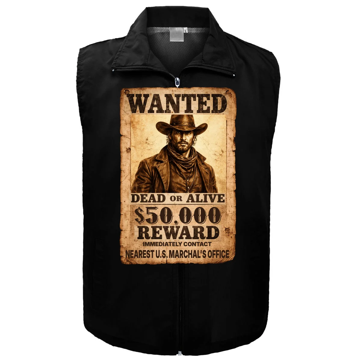 Personalized Wanted Poster Custom Text Men's Vest - Front