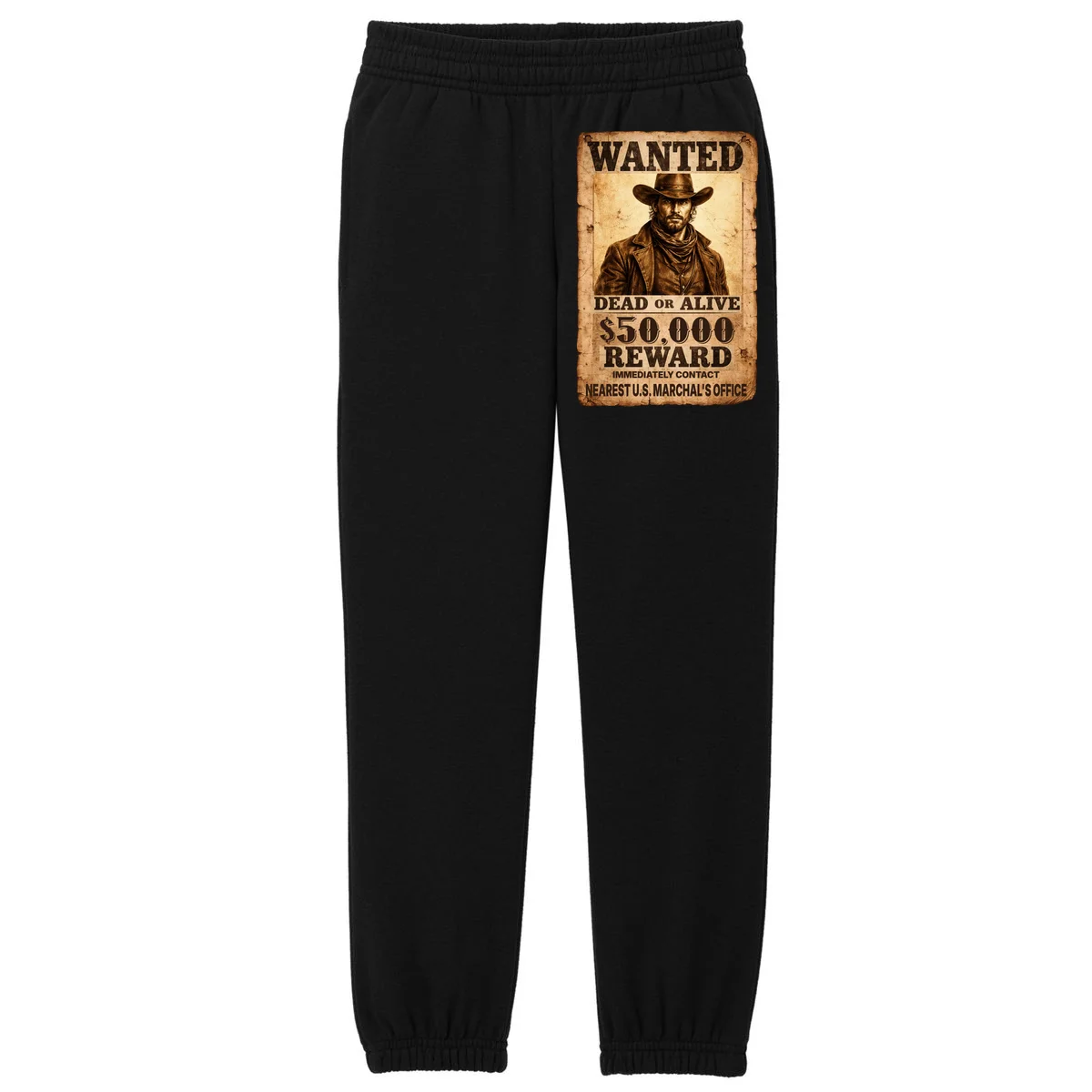 Personalized Wanted Poster Custom Text Kids Fleece Sweatpants - Front